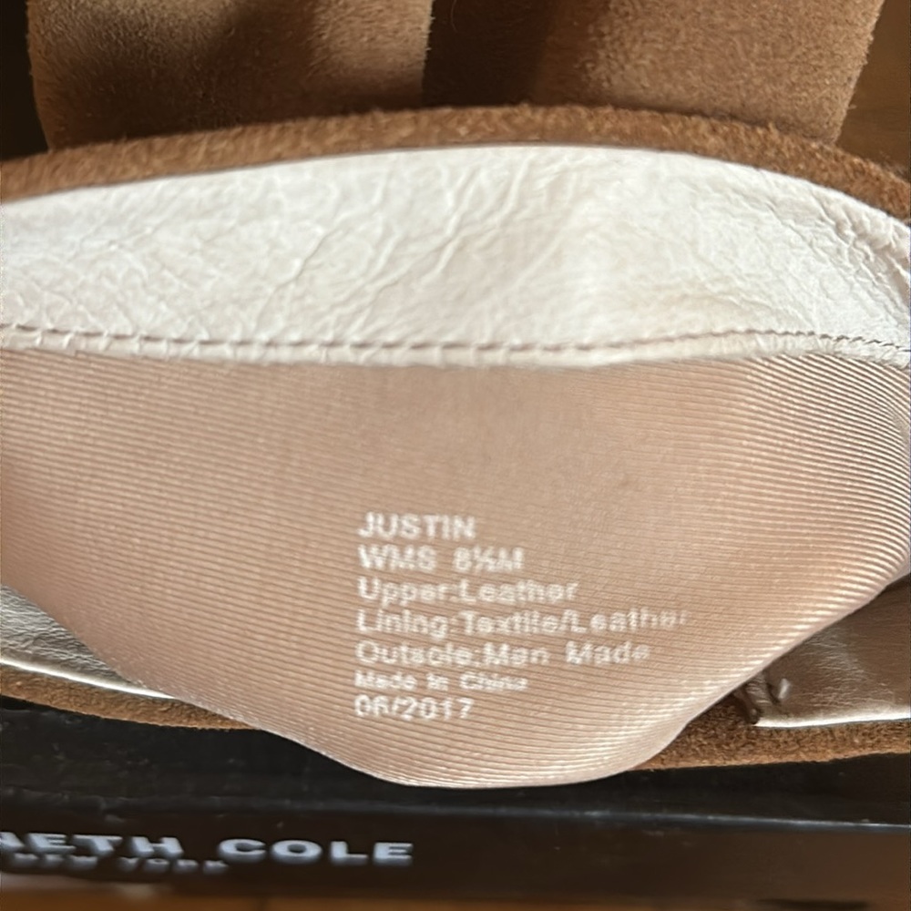 New Kenneth Cole New York Suede Tan Tall Boots 8 1/2 - Picture 7 of 9